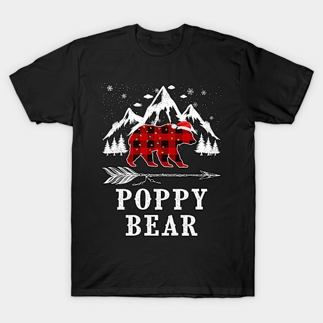 Poppy Bear Christmas Red Plaid Buffalo Family Pajama Funny T-Shirt by heart teeshirt